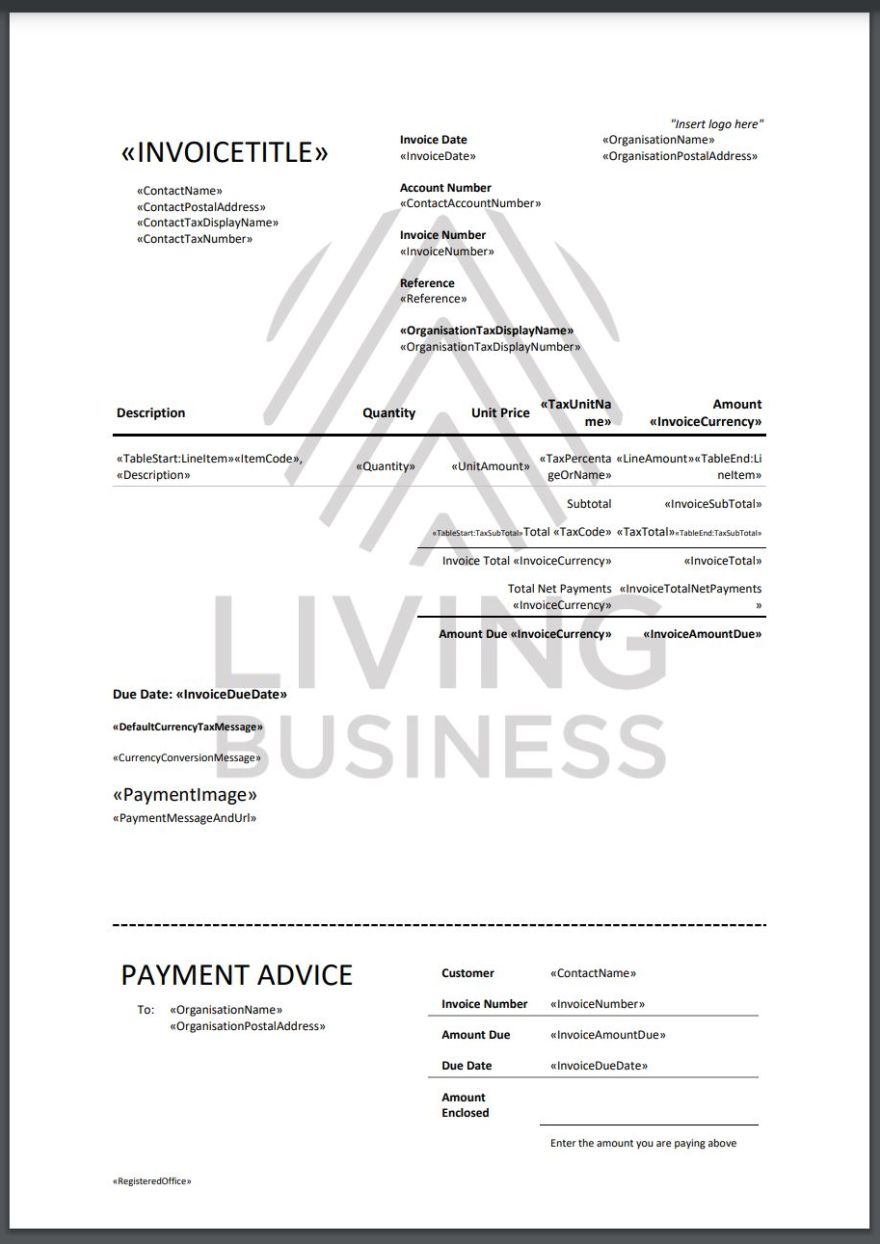 Invoice with WaterMark